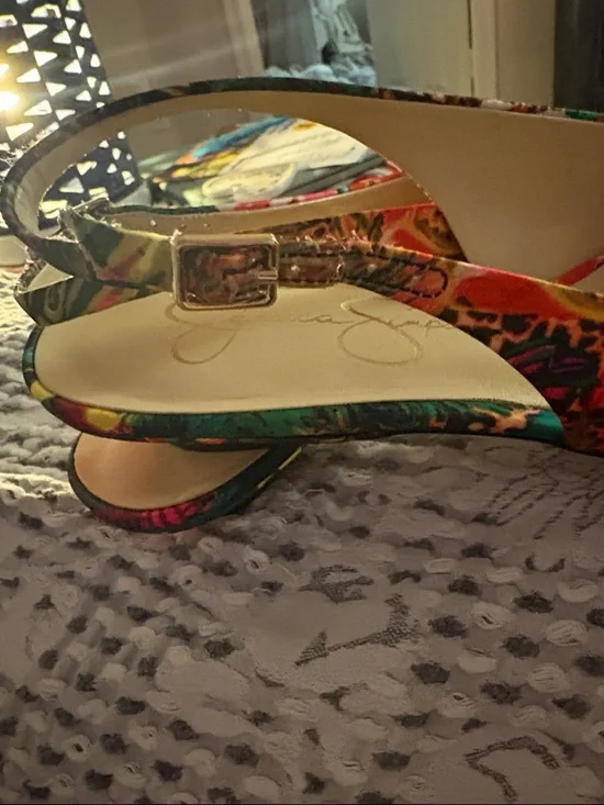 Jessica Simpson Pointed Slingback Flats in Multicolor Tropical Leopard Print 7.5 - Picture 9 of 9